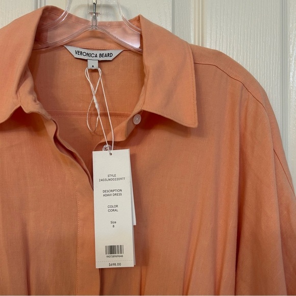 Veronica Beard Adavi Linen Blend Shirtdress in - Picture 8 of 9